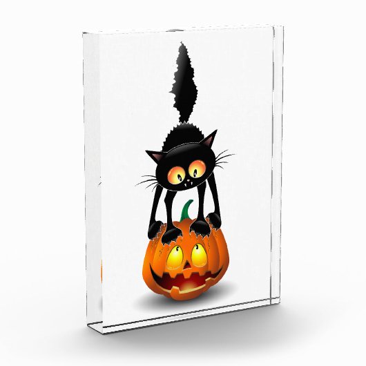 猫ハロウィーン怖いカボチャの漫画 フォトブロック (左)