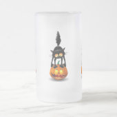 猫ハロウィーン怖いカボチャの漫画 フロストグラスビールジョッキ (中央)