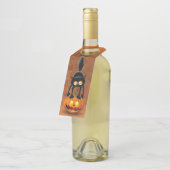 猫ハロウィーン怖いカボチャの漫画 ボトルネックタグ (アングル)