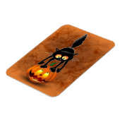 猫ハロウィーン怖いカボチャの漫画 マグネット (左側)