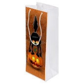 猫ハロウィーン怖いカボチャの漫画 ワインギフトバッグ (裏面アングル)