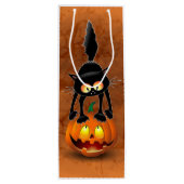 猫ハロウィーン怖いカボチャの漫画 ワインギフトバッグ (裏面)