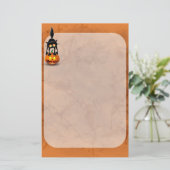 猫ハロウィーン怖いカボチャの漫画 便箋 (スタンド正面)