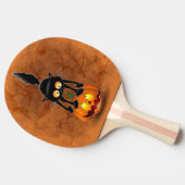 猫ハロウィーン怖いカボチャの漫画 卓球ラケット (横)