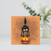 猫ハロウィーン怖いカボチャの漫画 招待状 (スタンド正面)