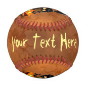 猫ハロウィーン怖いカボチャの漫画 野球ボール (正面)