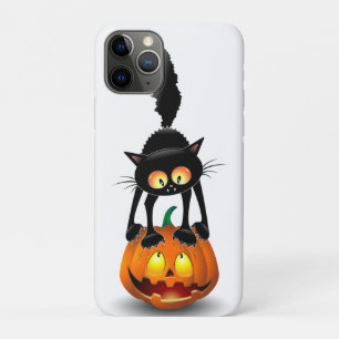 猫ハロウィーン怖いカボチャの漫画 iPhone 11 PROケース