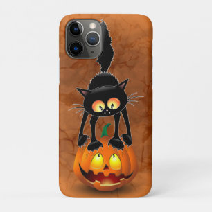 猫ハロウィーン怖いカボチャの漫画 iPhone 11 PROケース