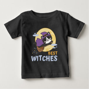 猫ハロウィーン魔女の子が魔女最高のを魔女 ベビーTシャツ