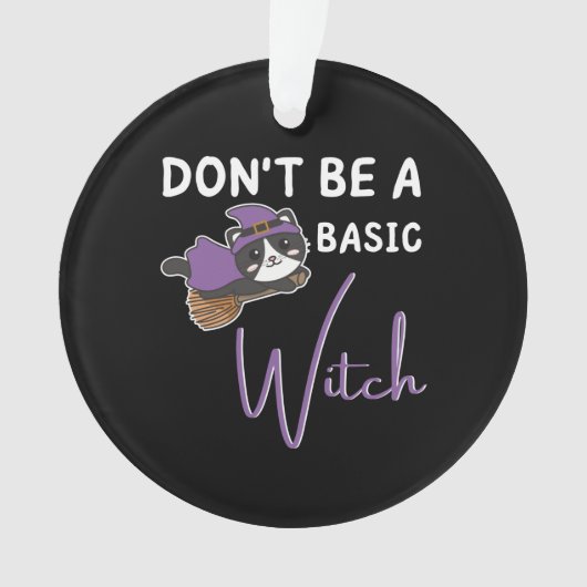 猫ハロウィーン魔女は基本的な魔女ではない オーナメント (正面)