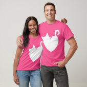 猫ハートグラフィックウィメンズプレゼントヴァレンティーンズデイキット Tシャツ (ユニセックス)