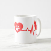猫ハートビートポーラヴデザイン- Pet Lover Gift コーヒーマグカップ (正面右)