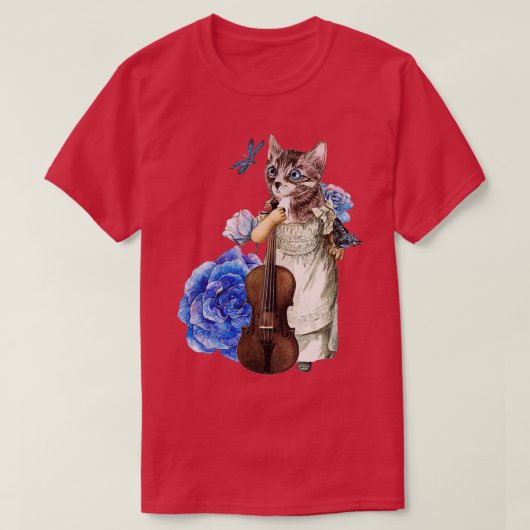 猫バイオリニスト Tシャツ (デザイン正面)