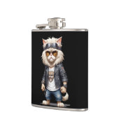 猫バイクもしくは自転車に乗る人レザージャケットに反乱軍クールスタイルアーバン フラスク (左)