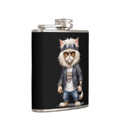 猫バイクもしくは自転車に乗る人レザージャケットに反乱軍クールスタイルアーバン フラスク (右)