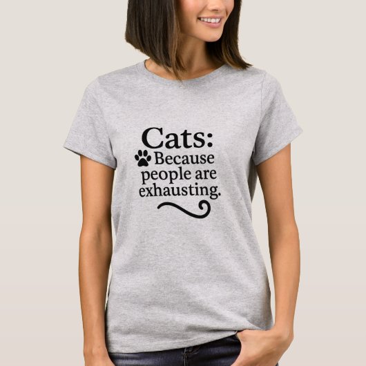 猫バカに捧げる 人間より猫が好きな人のためのTシャツ Tシャツ (正面)