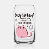 猫バカ女子? おもしろ猫グッズ ガラス缶 (正面)