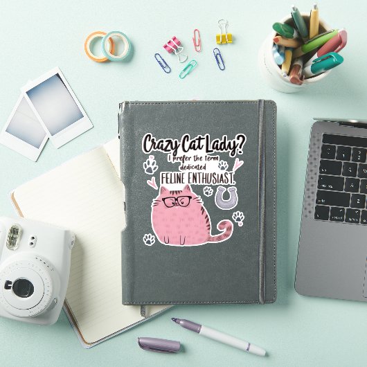 猫バカ女子? 面白い猫好きへのギフト シール (iPadカバー)