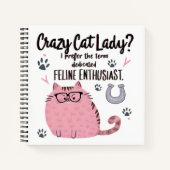 猫バカ女子？ 面白い猫好きギフト ノートブック (正面)