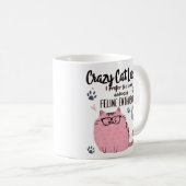 猫バカ？おもしろ猫好きギフト コーヒーマグカップ (正面右)