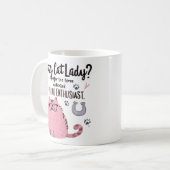 猫バカ？おもしろ猫好きギフト コーヒーマグカップ (正面左)