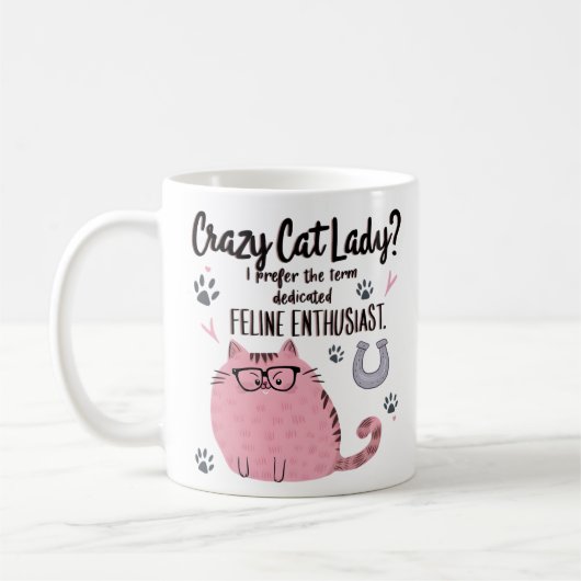 猫バカ？おもしろ猫好きギフト コーヒーマグカップ (左)