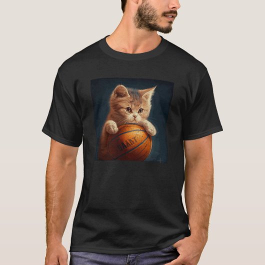 猫バスケットボールキャンディ Tシャツ (正面)