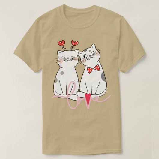 猫バレンタインデー子猫 Tシャツ (デザイン正面)