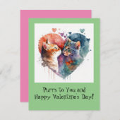 猫バレンタインデー シーズンカード (正面/裏面)