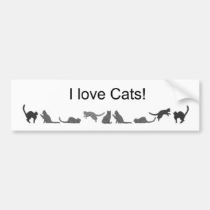 猫バンパーステッカーが大好き バンパーステッカー
