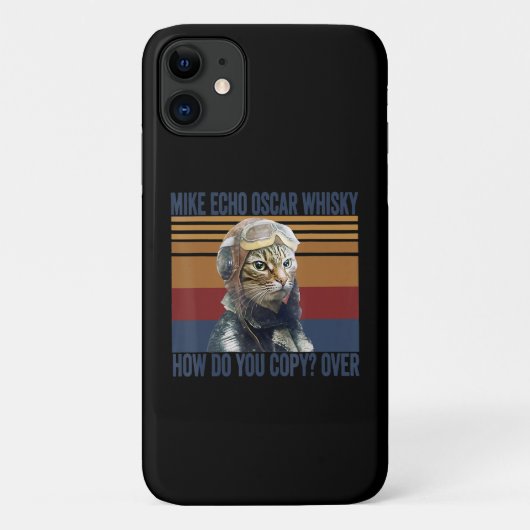 猫パイロットマイク・エコー・オスカー・ウィスキーの衣装ギフト Case-Mate iPhoneケース (裏面)