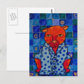 猫パジャマ ポストカード (正面/裏面)