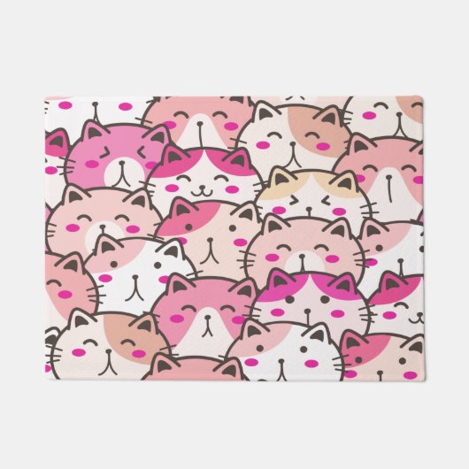 猫パタおもしろいンカラフルペット ドアマット (正面)