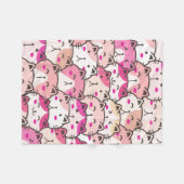 猫パタおもしろいンカラフルペット フリースブランケット (正面(横))