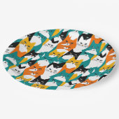 猫パタカラフルーン紙プレート ペーパープレート (アングル)