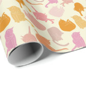 猫パタモダンーン（ピンク） ラッピングペーパー (ロールコーナー)