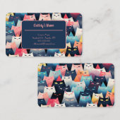 猫パターンのカスタマイズ可能な呼出しカード コーリングカード (正面/裏面)