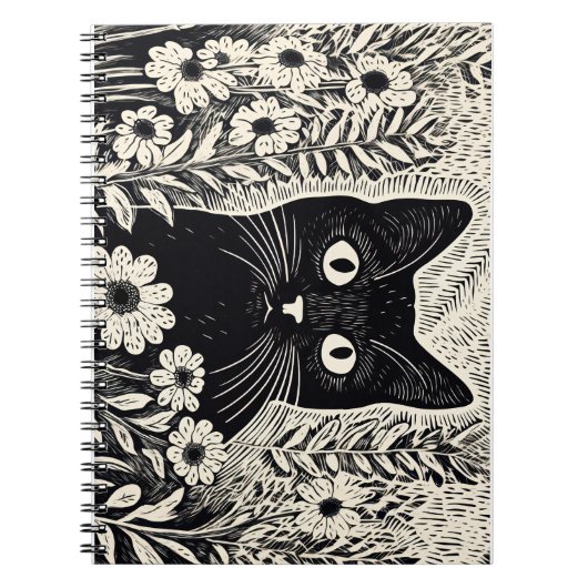 猫パターンスケッチ ノートブック (正面)