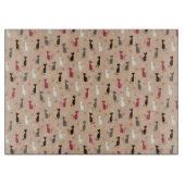 猫パターンピンク カッティングボード (正面)