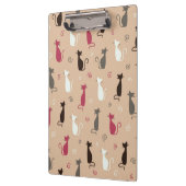 猫パターンピンク クリップボード (左)