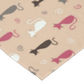 猫パターンピンク テーブルクロス (アングル)