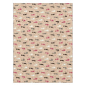 猫パターンピンク テーブルクロス (正面)