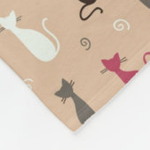 猫パターンピンク フリースブランケット (角)