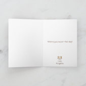 猫パターン猫好きパーソナライズされた誕生日 カード (内部)