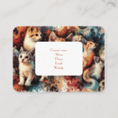 猫パターン絵を描の名刺 コーリングカード (裏面)