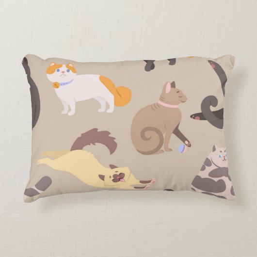 猫パターン アクセントクッション (正面)