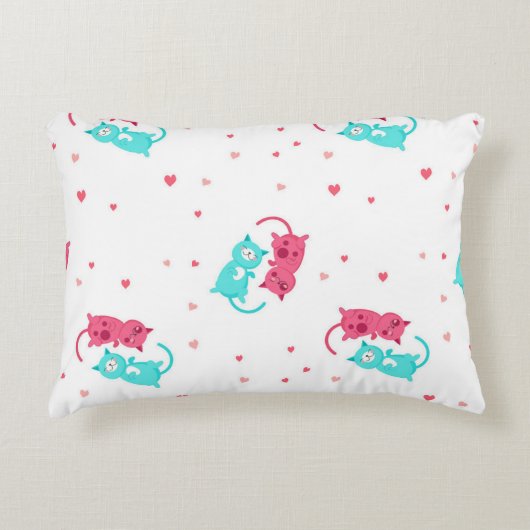 猫パターン アクセントクッション (正面)