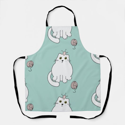 猫パターン エプロン (正面)