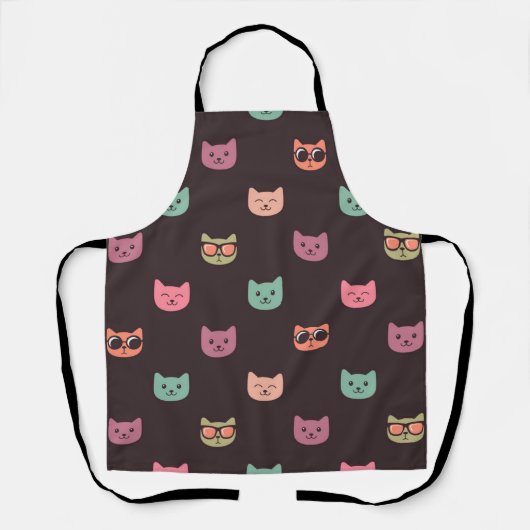 猫パターン エプロン (正面)