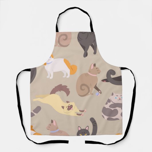 猫パターン エプロン (正面)